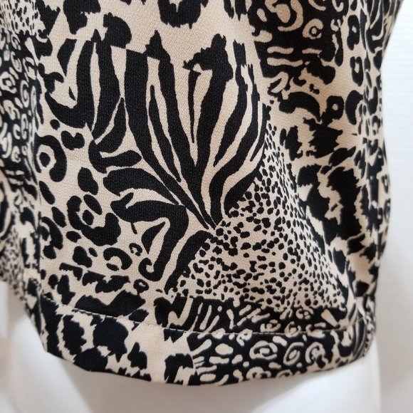 Silence + Noise top Small leopard cheetah animal print exposed zipper back crop - Picture 7 of 12